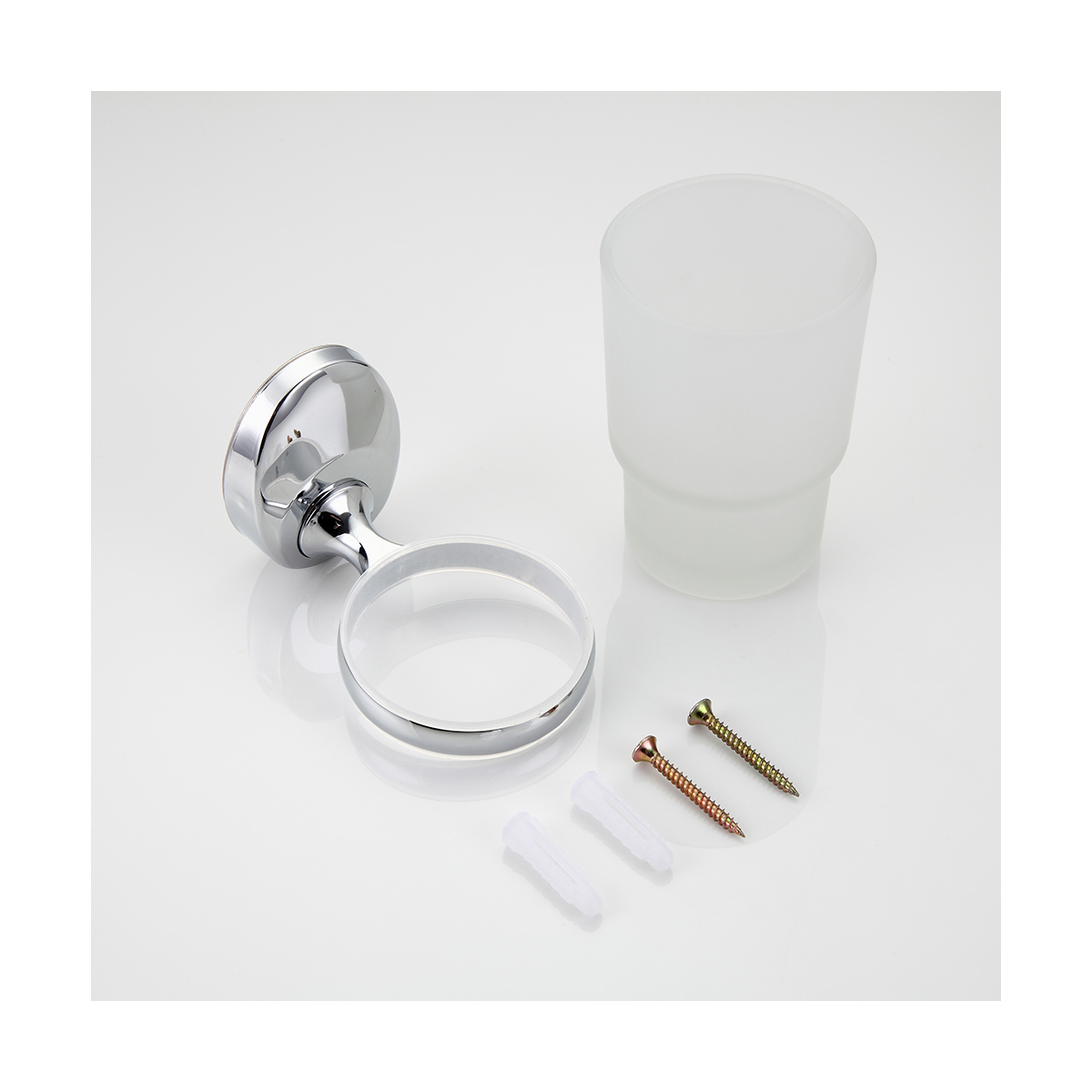 Стакан для ванной комнаты с держателем f1606, хром (1/20/40) "frap"
