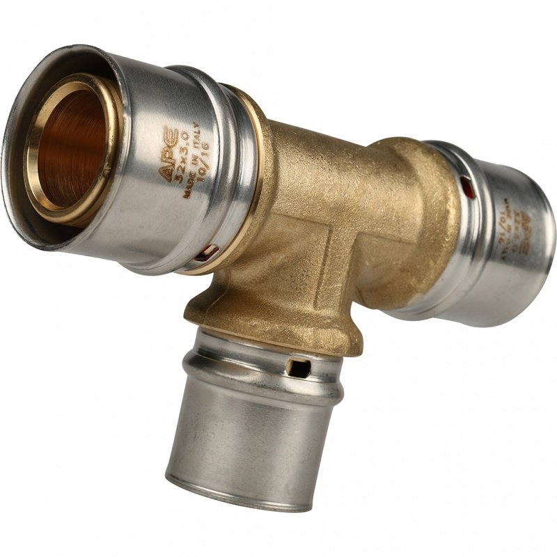 Тройник переходной под пресс 32 x 26 x 32 STOUT для МП труб