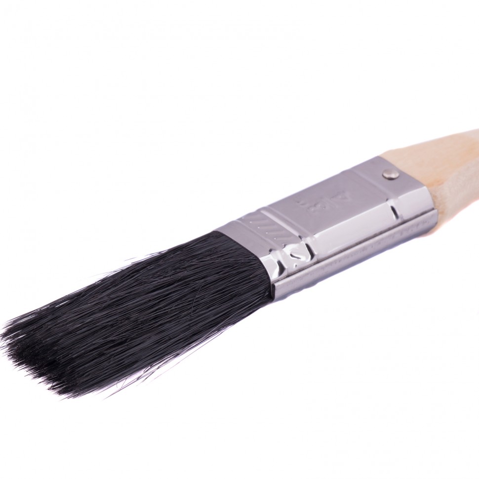 Кисть плоская, натуральная черная щетина, деревянная ручка 3/4" MTX (82616)