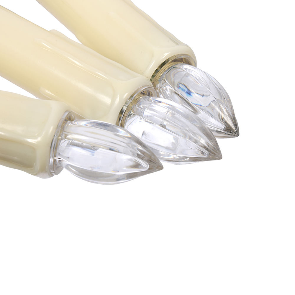 Свечи елочные на прищепках 1,8 х 10 см 10 шт. теплый свет, на батарейках, с пультом (1/24) "vegas"