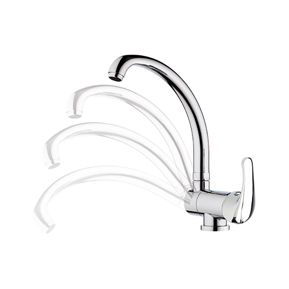 Смеситель для кухни "35" f422r высокий поворотн. излив (1/10) "remer"