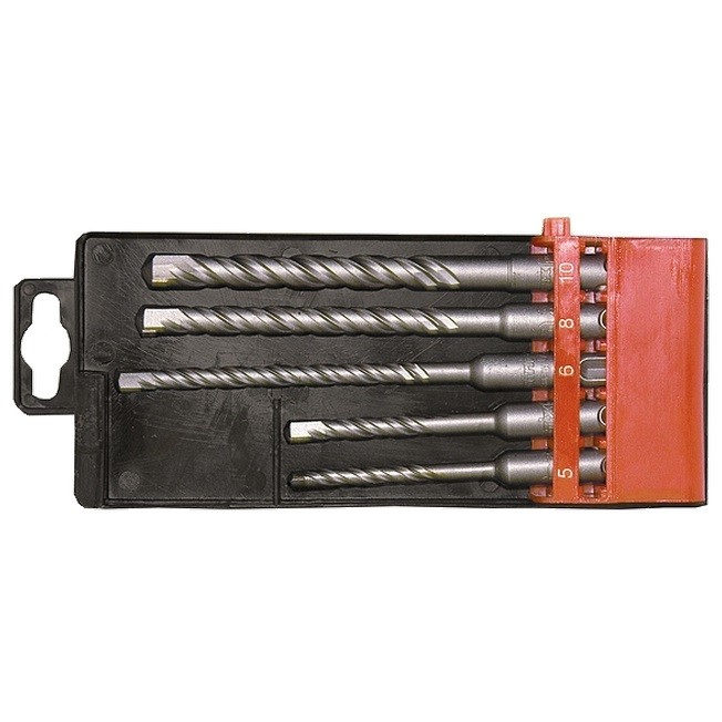 Набор буров по бетону, 5-6 х 110.6-8-10 х 160 мм, 5 шт, в пластиковой коробке, SDS Plus Matrix (71095)