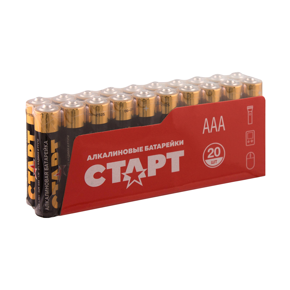 Батарейка "старт" lr03-b20 тип ааа (20 шт. в слюде) (1/2/36)
