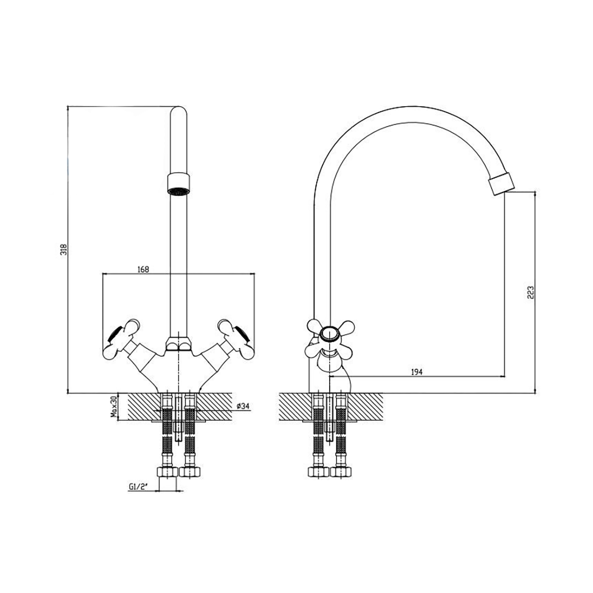 Смеситель для кухни "vienna" vn 06-2 поворотн. излив (1/10) "esko"
