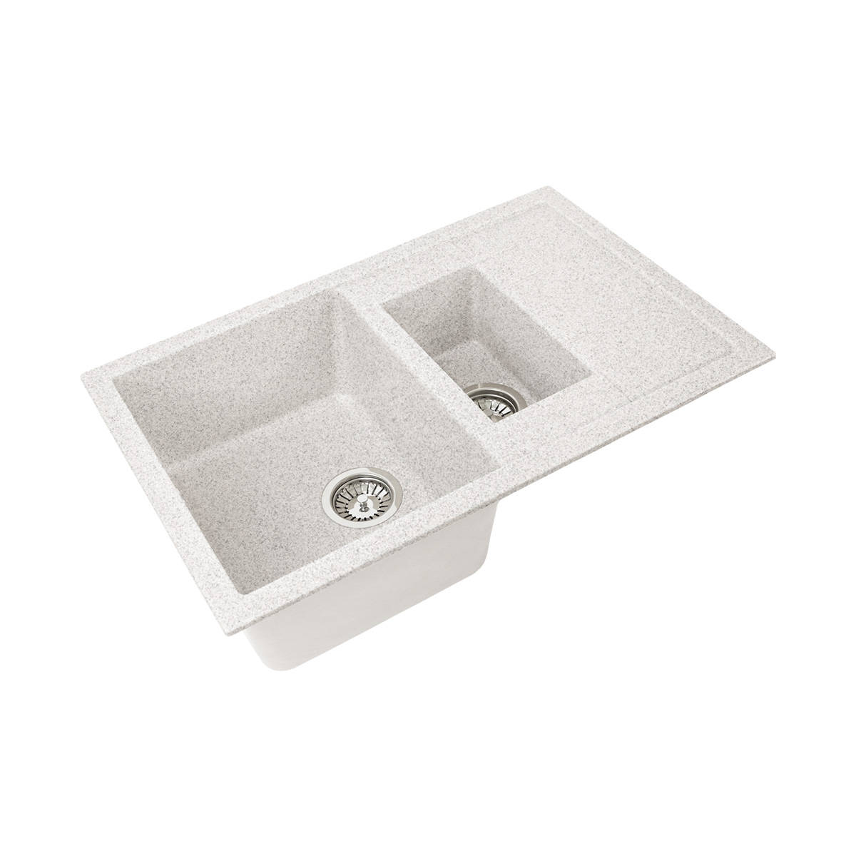 Мойка для кухни врезная искуств. камень gs-21k-310 двойная 775*500 мм серая "granstones"