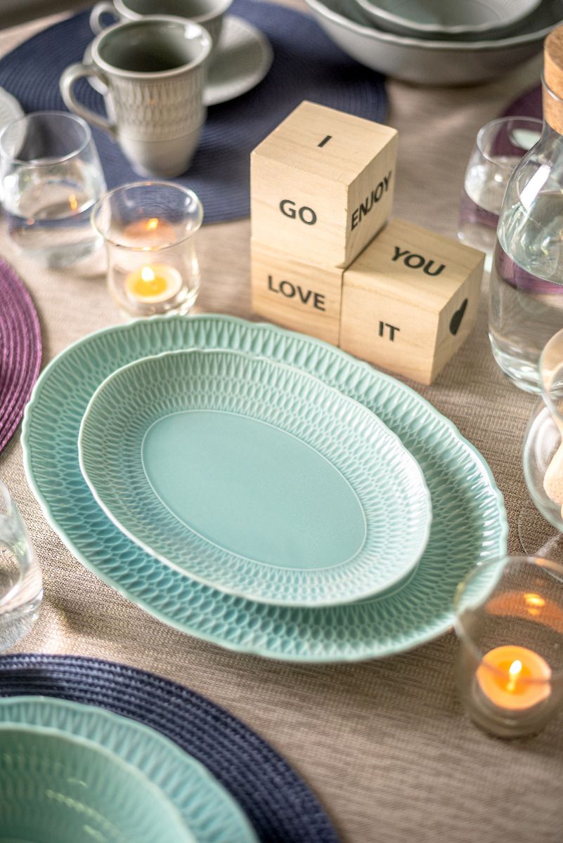 Блюдо овальное "sofia" голубая глазурь 34 см (1/6/12) "cmielow" 0882600 sofia lb05