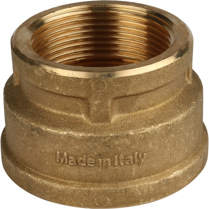 Муфта резьбовая переходная 2" x 1"1/2 ВР латунь STOUT