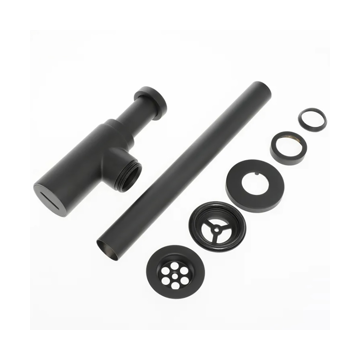 Сифон "lineis" с выпуском 1 1/4" х 32 мм латунный (черный) (1/12) "wirquin"