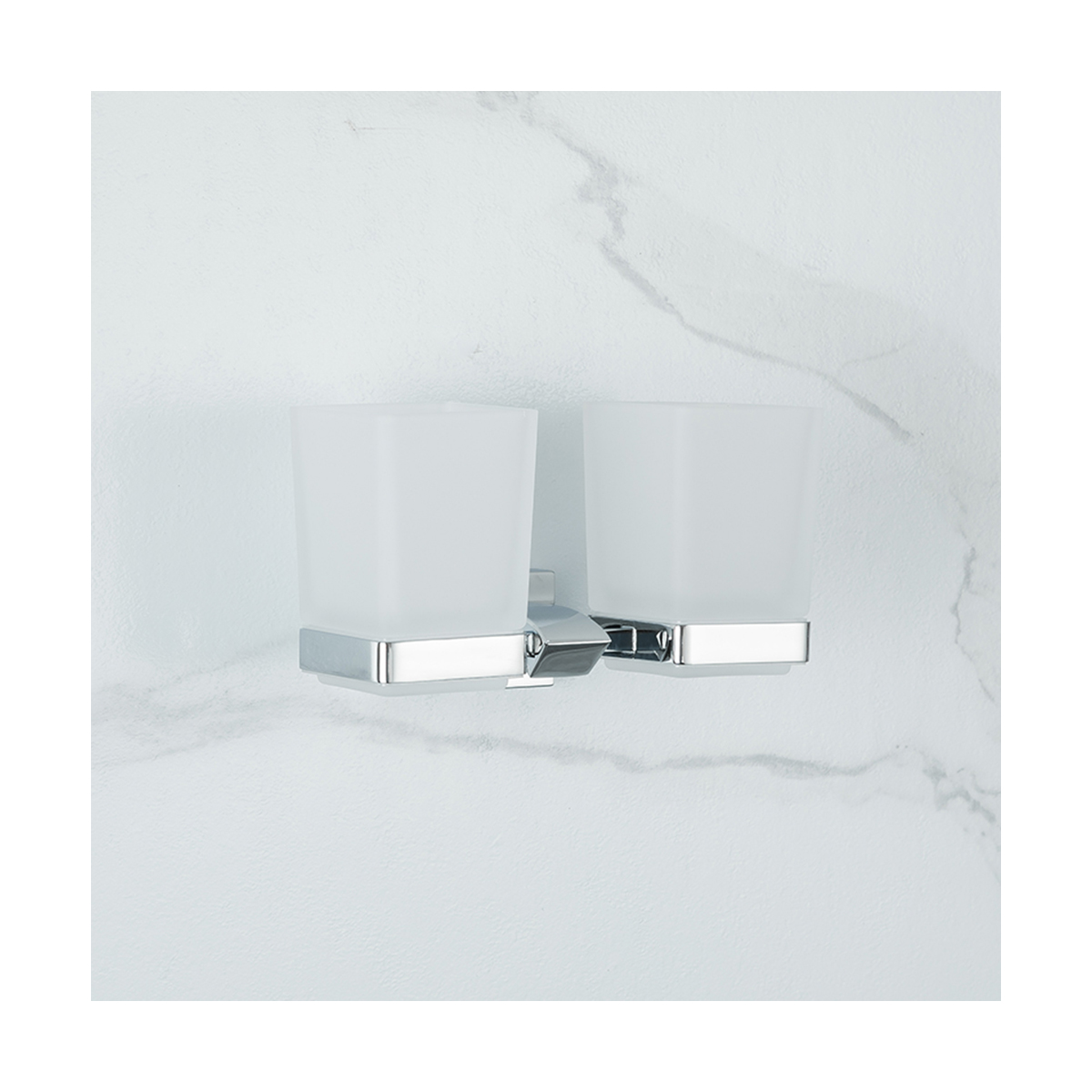 Стаканы для ванной комнаты 2 шт. с держателем g0708, хром (1/16) "gappo"