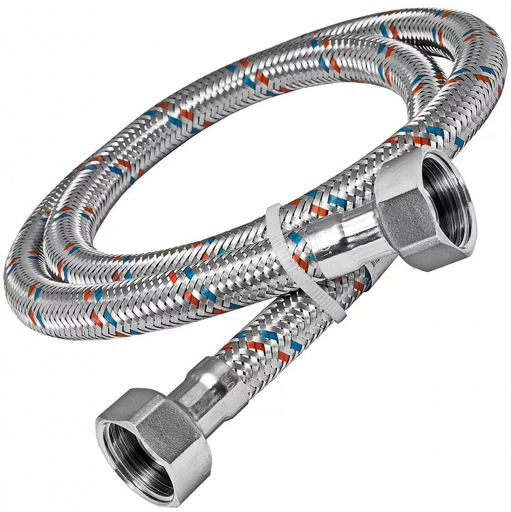 Подводка гибкая для воды (латунь)  60 см гайка-гайка  (10/100) "аквалайн"