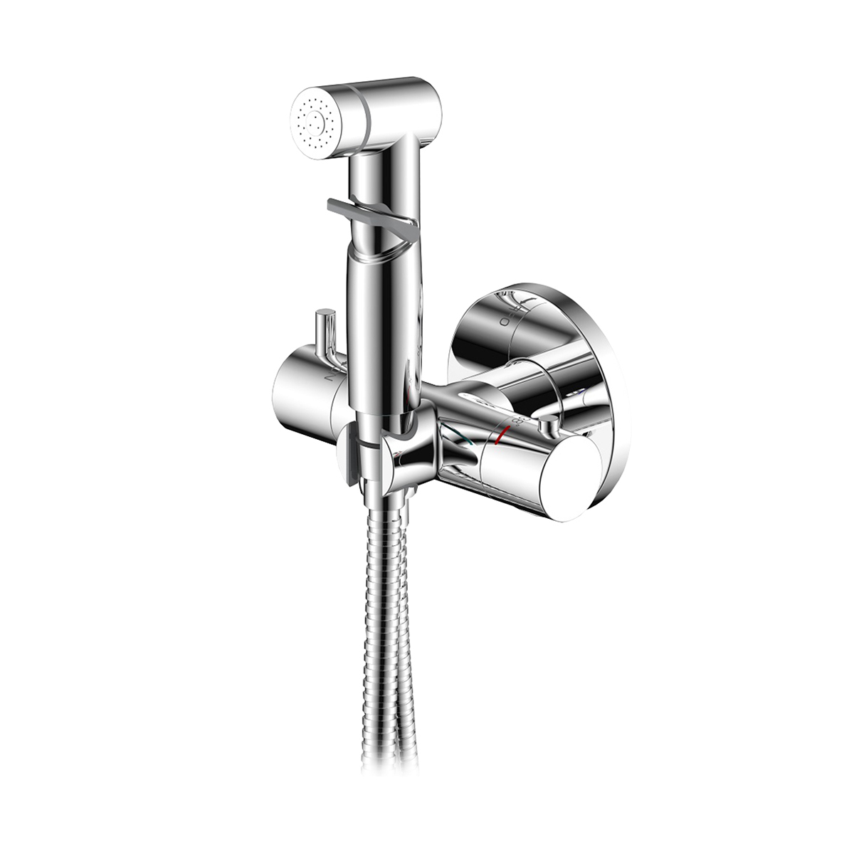 Смеситель с гигиеническим душем  x25-58 термостат. (встраиваемый) (1/12) "rossinka"