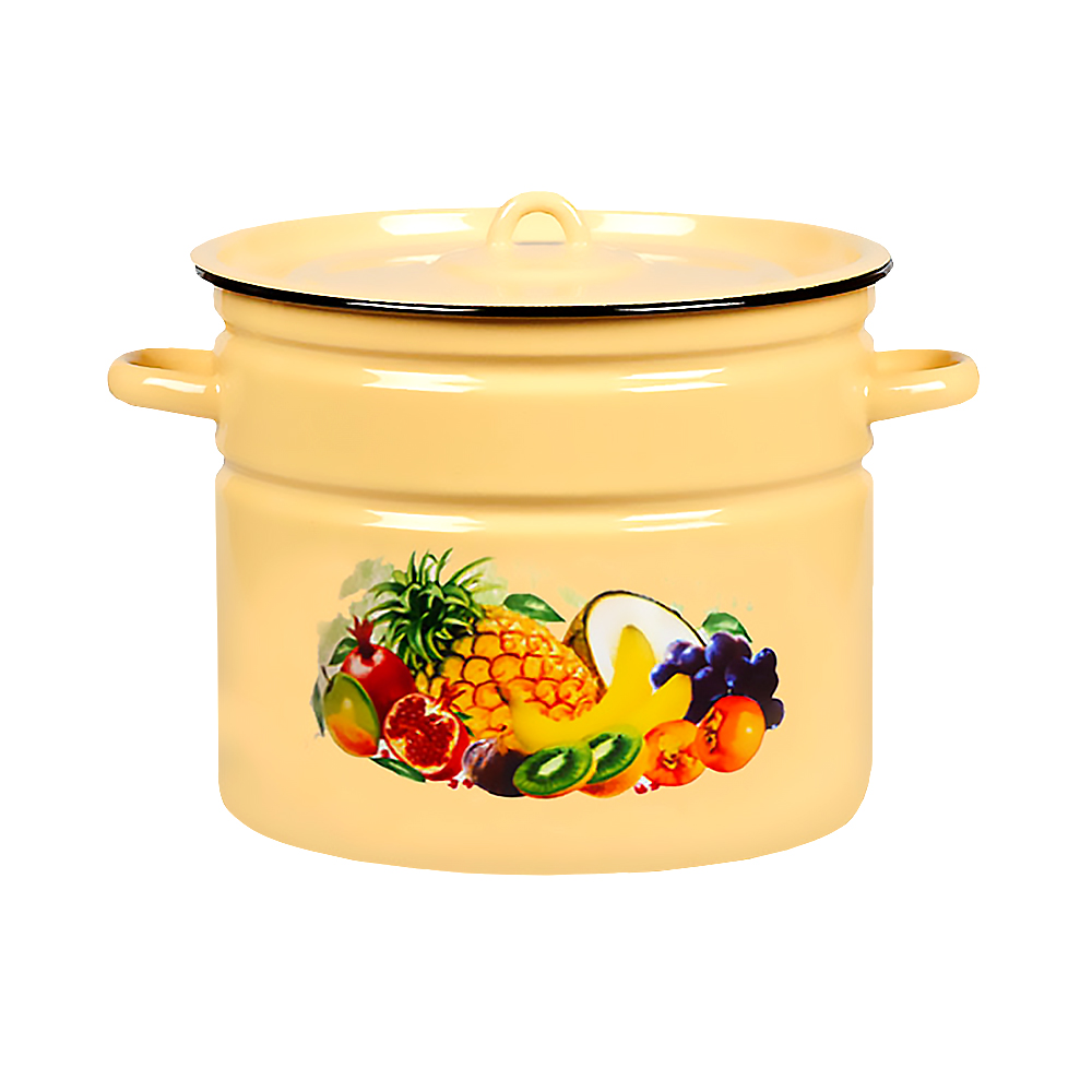 Кастрюля эмалиров. с крышкой декор. 9 л (1/2) "стальэмаль"  1с200с