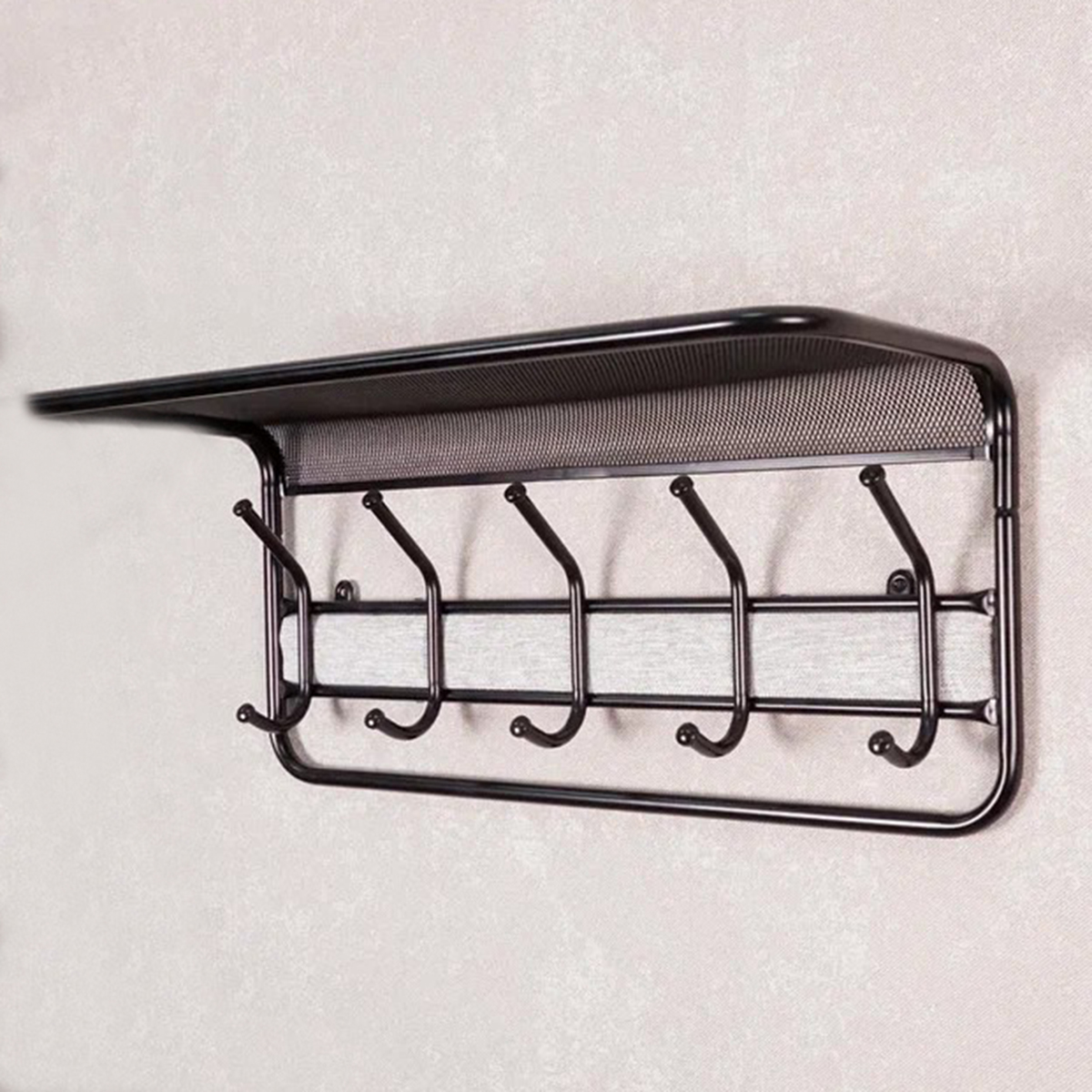 Вешалка настенная с полкой "гранада 21" (5 крючков) 600*220*260 мм черный (1) вспг21 ч