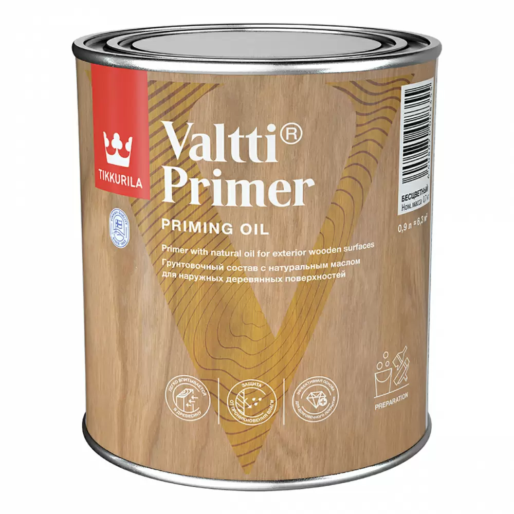 TIKKURILA VALTTI PRIMER грунт антисептик, содержащий масло (0,9л)