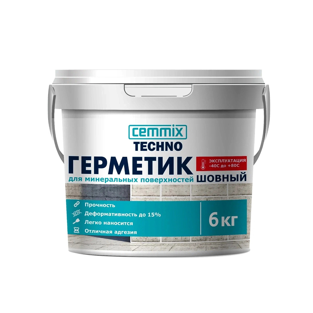 Герметик акриловый шовный для минер. поверхн. 6 кг серый (1) "cemmix"