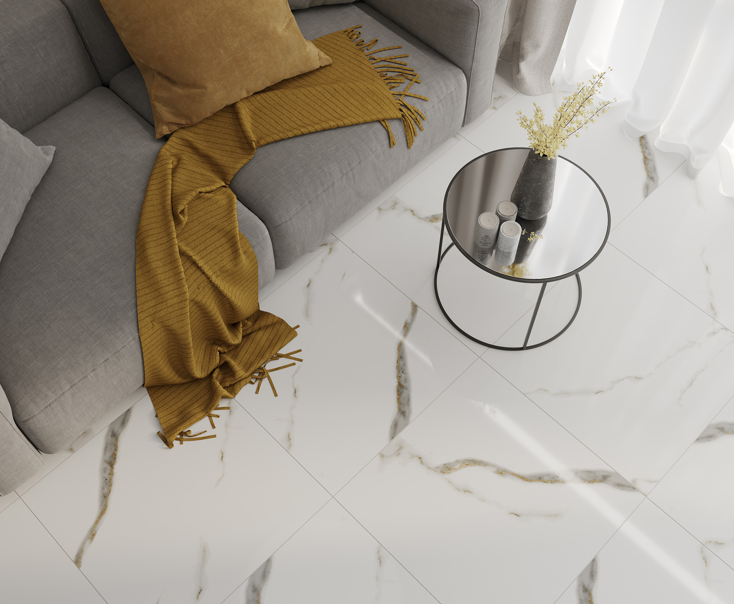 Golden white statuario керамогранит полированный 60x120