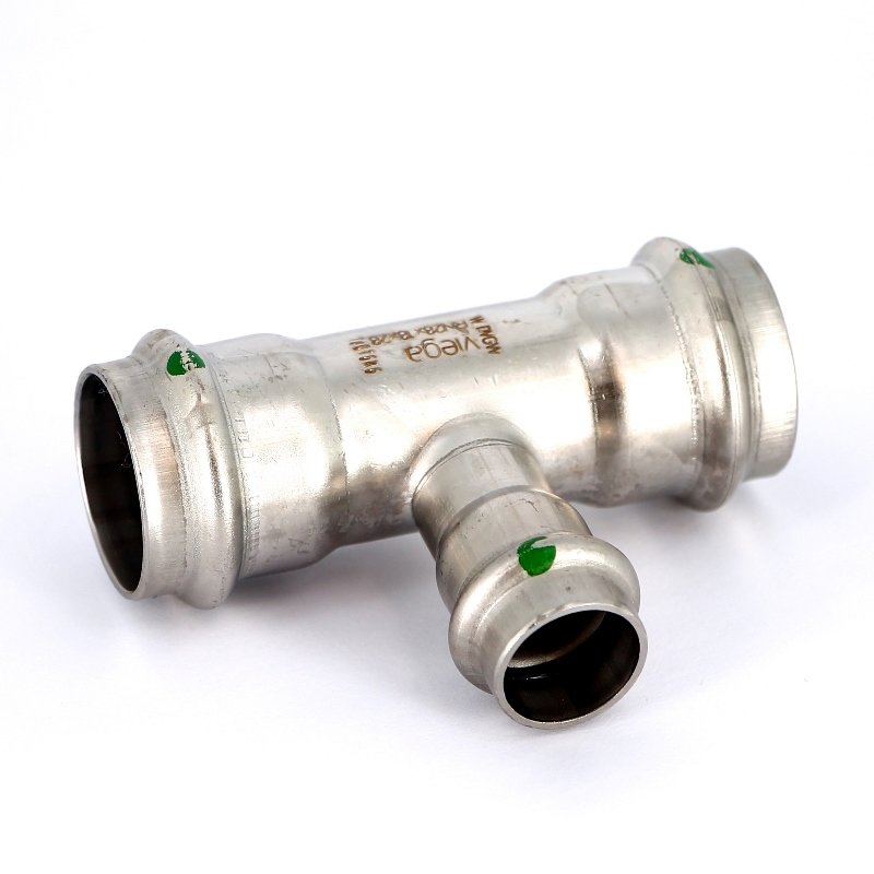 Тройник пресс 28х18х28 нержавеющая сталь Sanpress Inox VIEGA