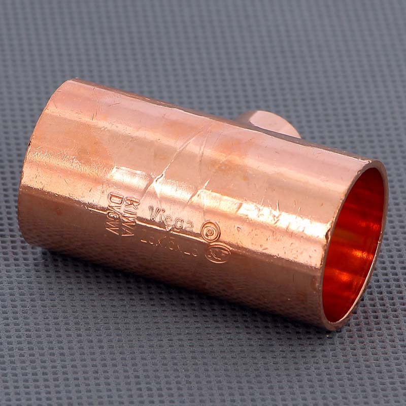 Тройник переходной под пайку 28 х 15 х 28 мм VIEGA медный