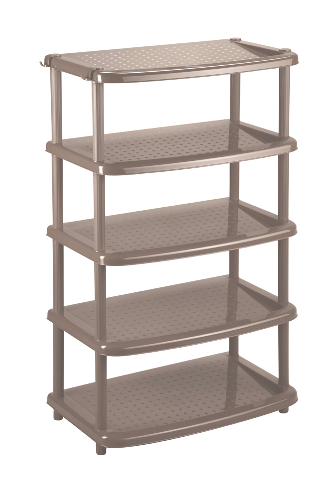 Этажерка для обуви "паола" 5 полок 490*310*1020 мм (коричневый) (1/2) "бытпласт"