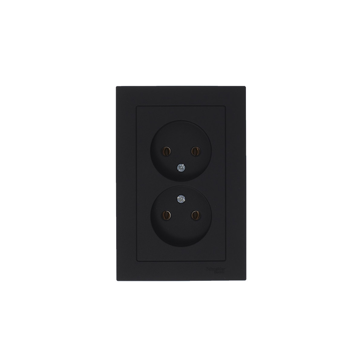 Розетка "atlasdesign" 2-х местн. 16а, карбон (1/6/36) "schneider"