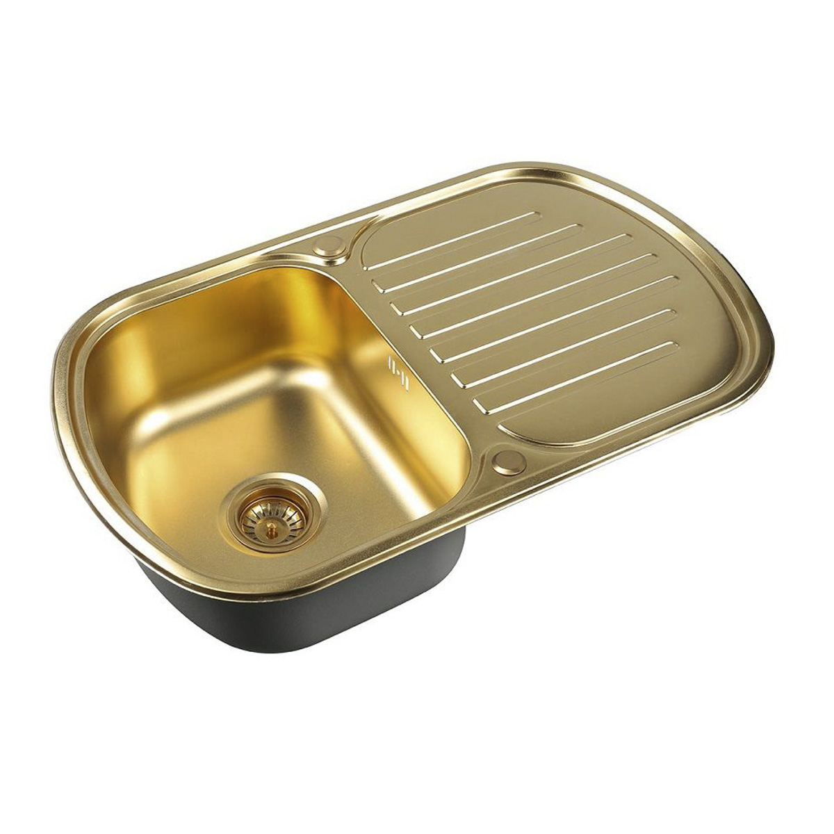 Мойка для кухни врезная нержав. szr 7749 bronze 770*490 мм, крыло (чаша 420*335*180 мм) "zorg"