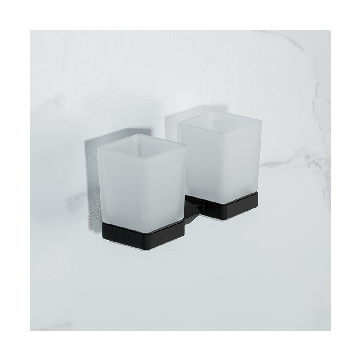 Стаканы для ванной комнаты 2 шт. с держателем g0708-6, черный (1/16) "gappo"