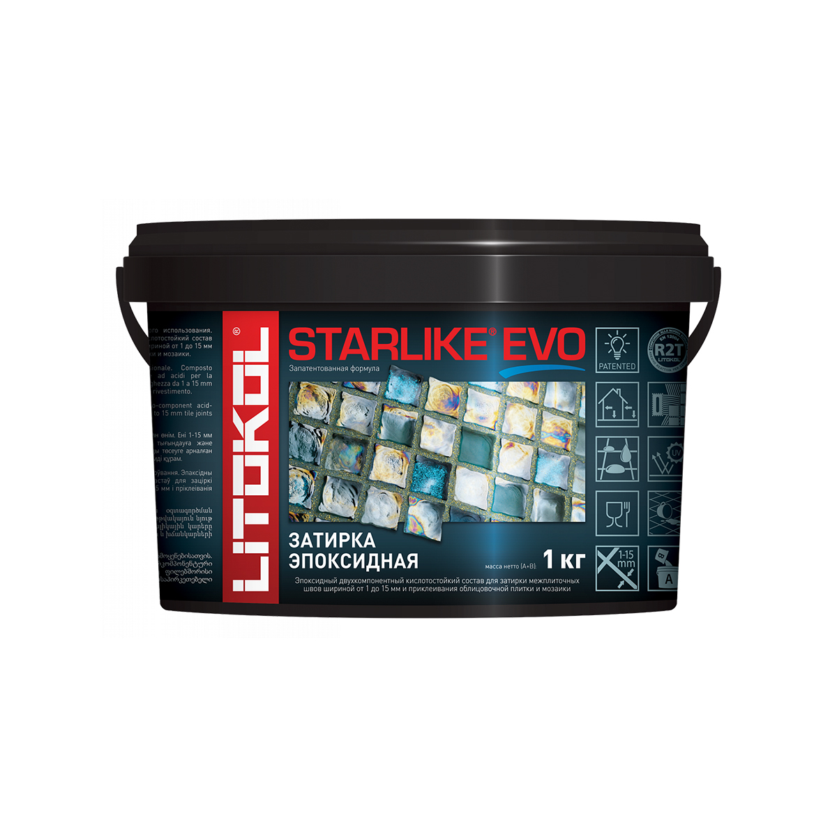 Затирка эпоксидная 2-х комп. "starlike evo" s.105 bianco titanio, ведро 1 кг (1) litokol