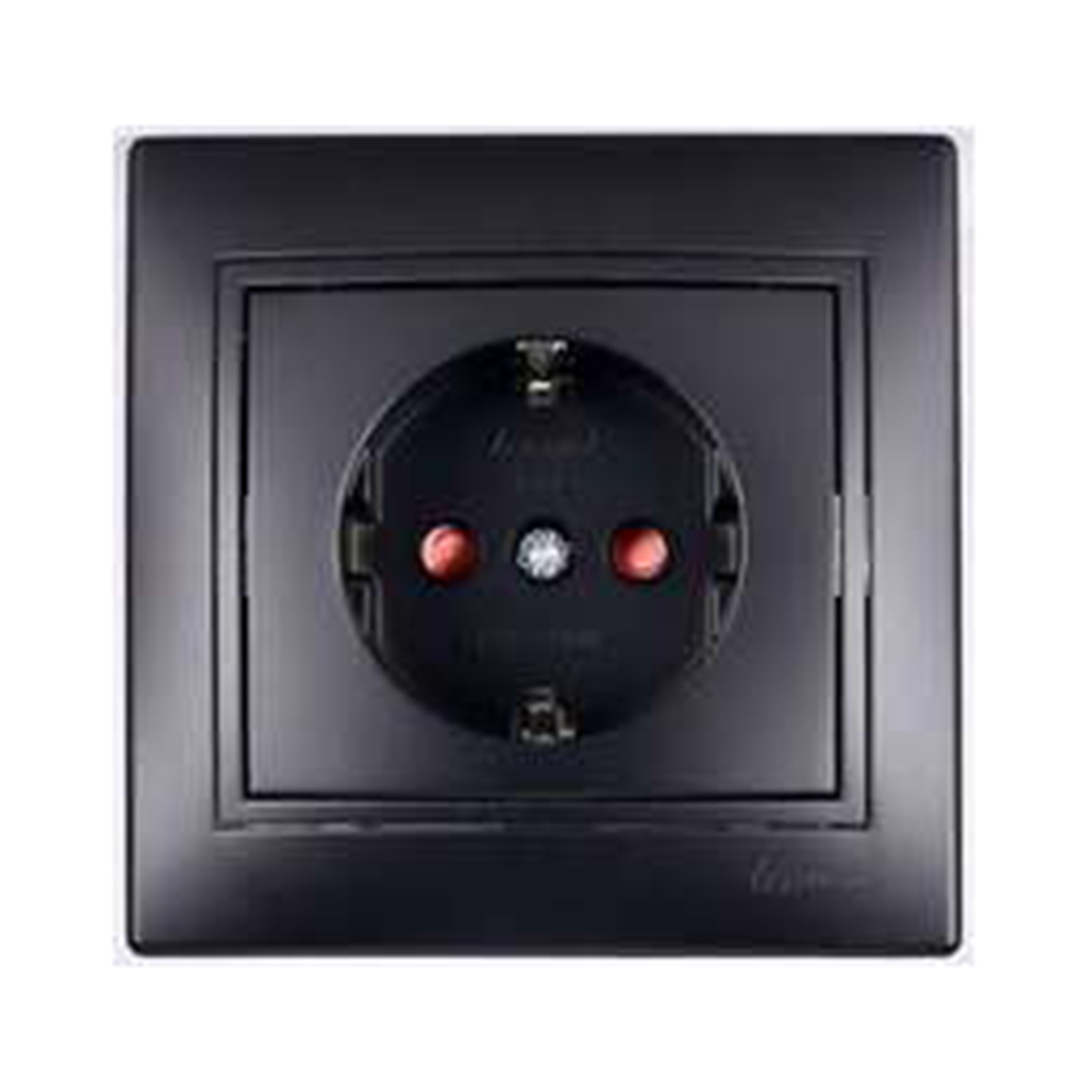 Розетка "mira" 1 местн. с заземл, с шторками (керамика) черн. бархат (1/10/120)"lezard" 701-4242-124