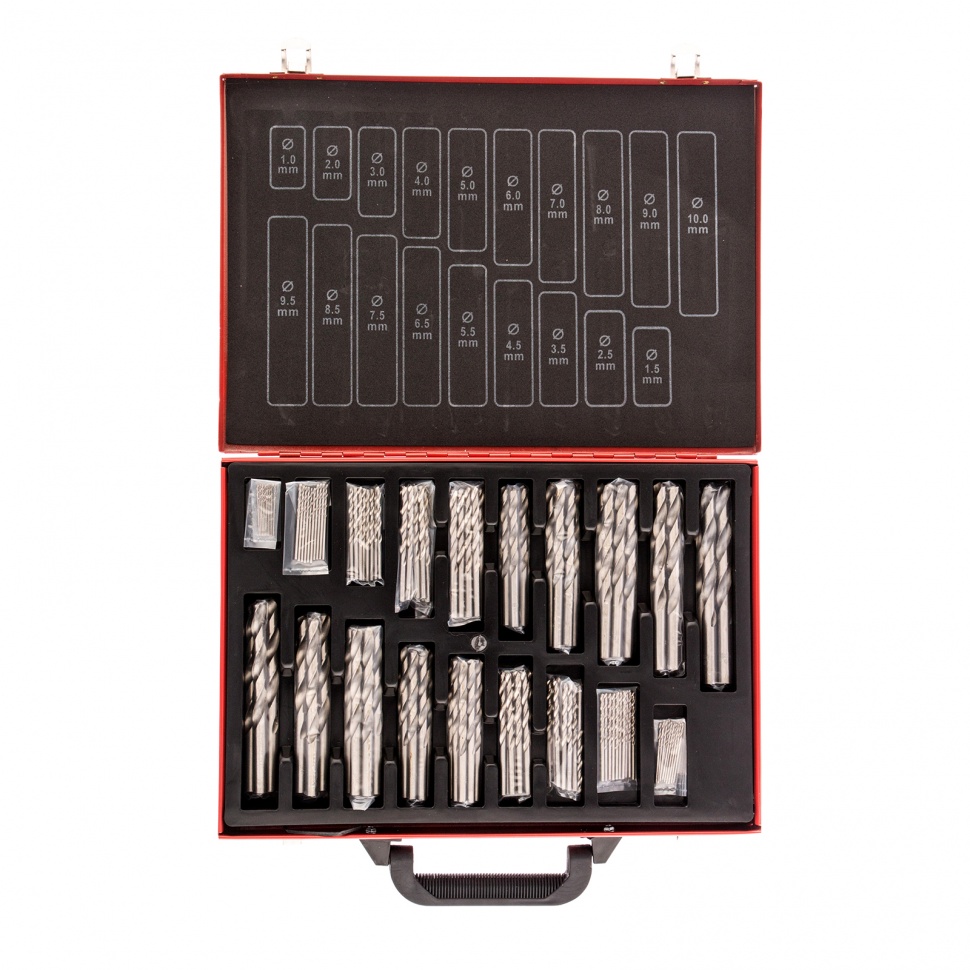 Набор сверл по металлу, 1-10 мм, 170 шт, HSS, в металлическом кейсе Matrix (723170)