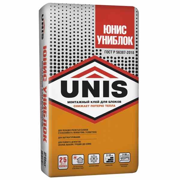 Клей для пеноблока UNIS (Юнис) Униблок 25кг