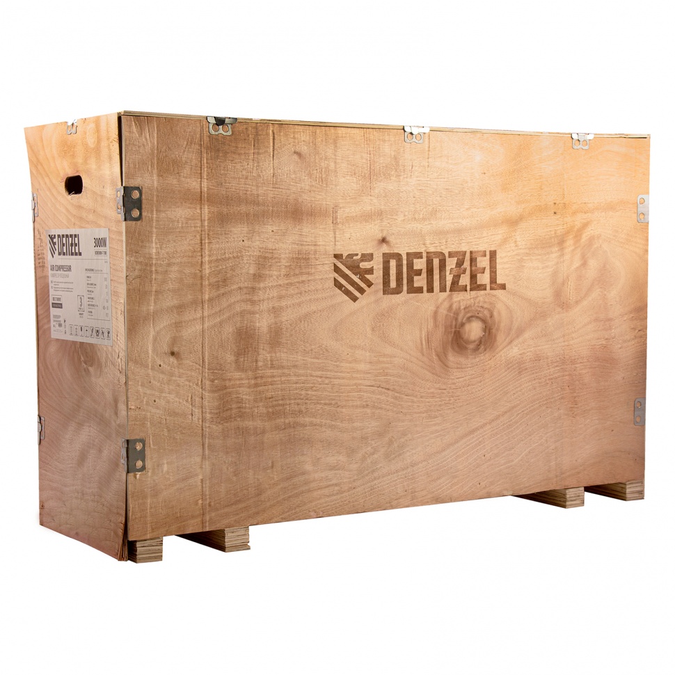 Компрессор воздушный BCW3000-T/100, ременный привод, 3.0 кВт, 100 литров, 520 л/мин Denzel (58118)