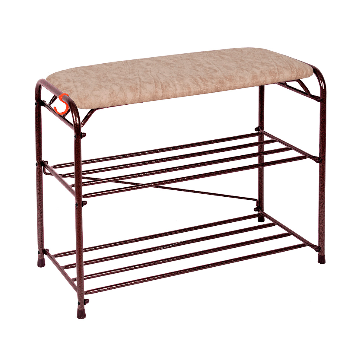 Подставка для обуви "альфа 23" 2 полки с сиденьем (650*300*480 мм) медный антик (1) пдоа23с м