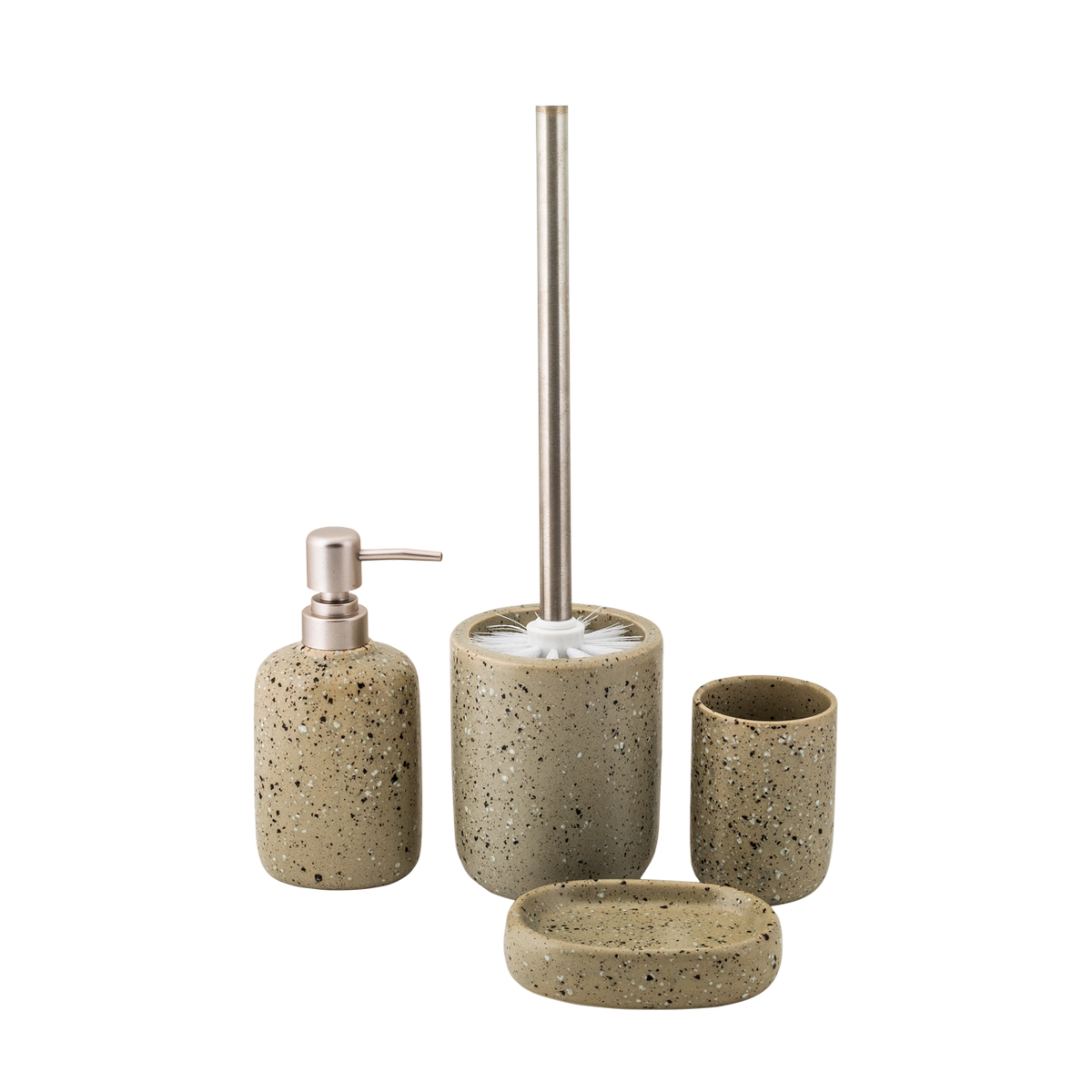 Туалетный набор "etna" ерш с подставкой, керамика (бежевый) (1/6) "swensa" swtc-6080bg-e