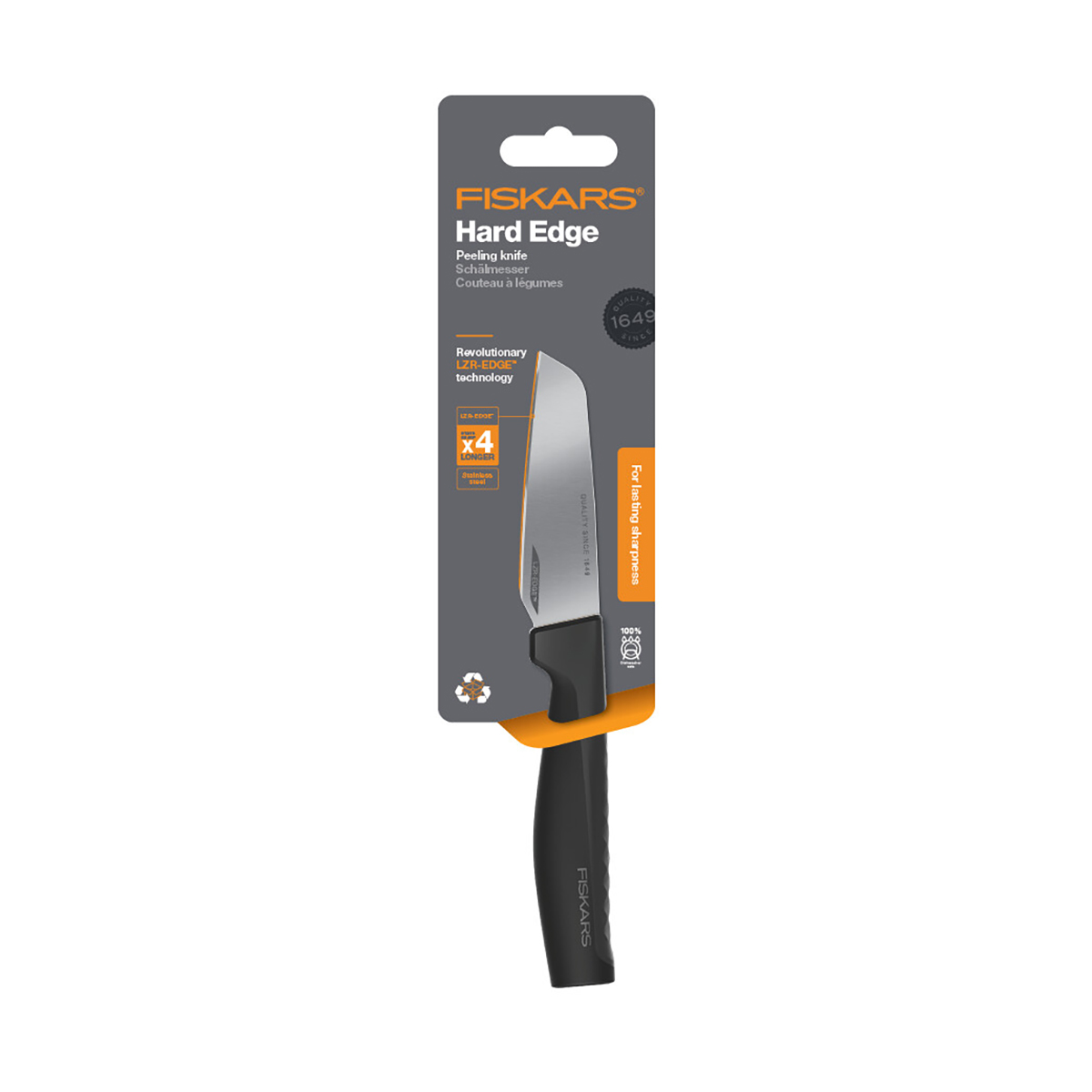 Нож для овощей "hard edge" 8,8 см (1/5) "fiskars" 1051777
