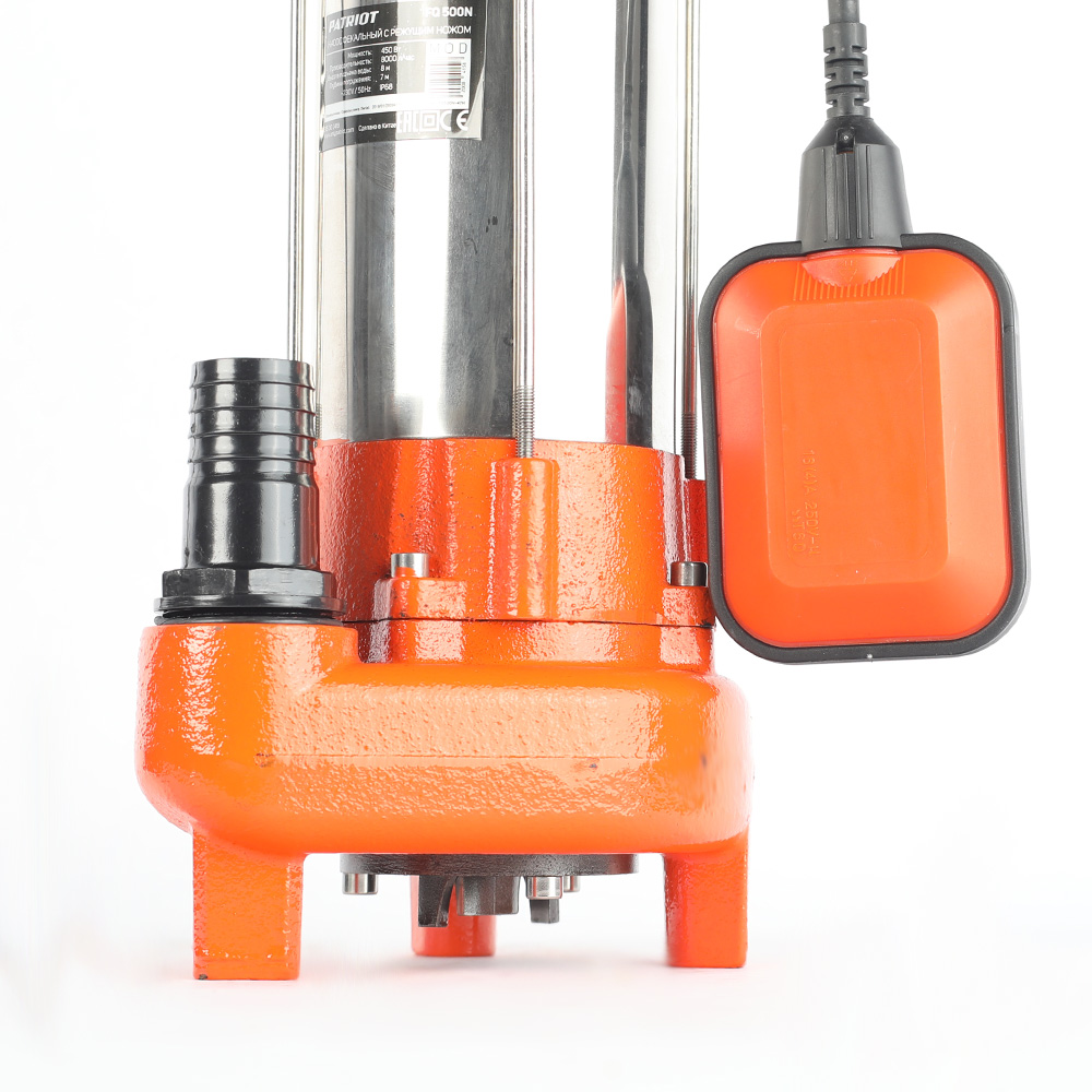 Насос дренажный fq500 n 500 вт (для грязной воды) с ножом (1) "patriot" 315302419