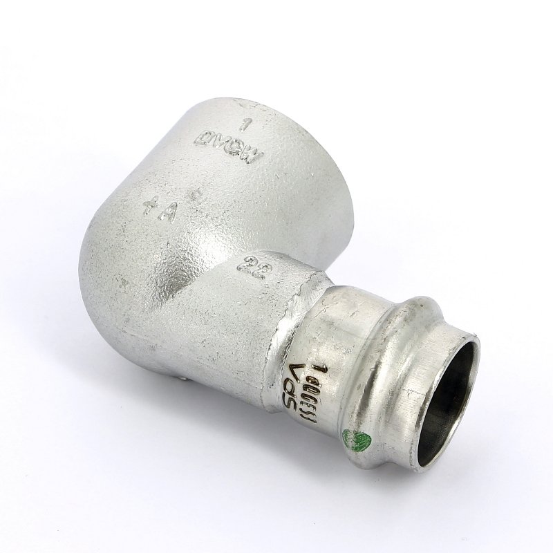 Угол пресс-В компактный 22x1" нержавеющая сталь Sanpress Inox VIEGA