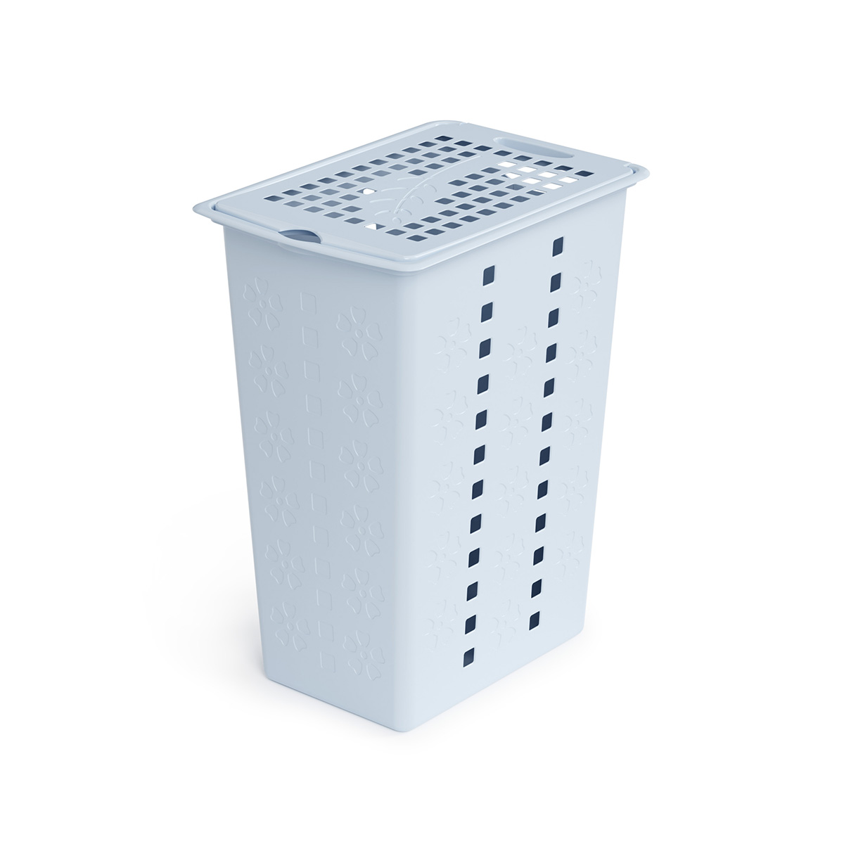 Корзина для белья прямоуг. 30 л "виолетта" (голубая) (1/6) "альтернатива" м2444