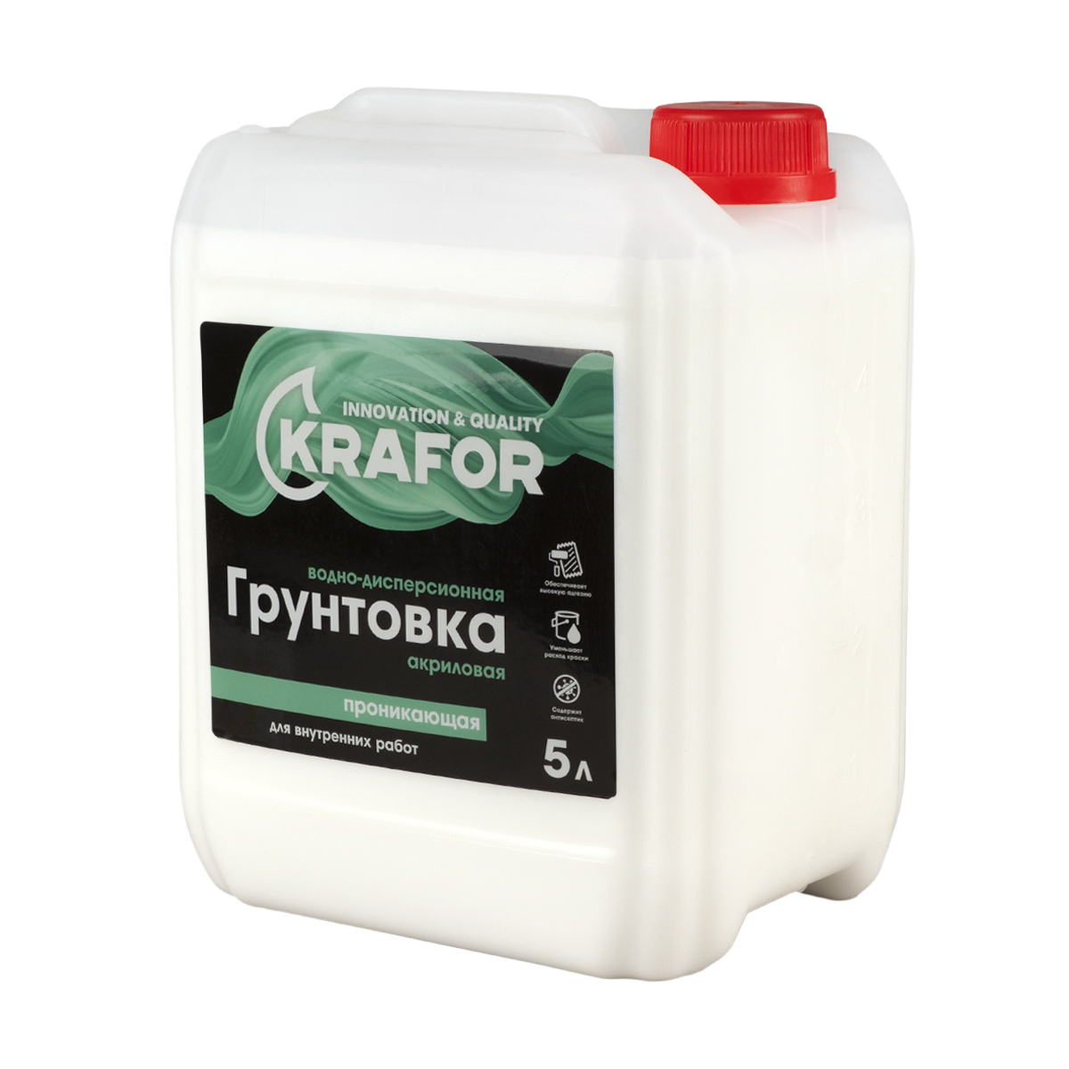 Грунтовка проник. д/внутр. работ  5 л (1) "krafor" (зеленая этик.)