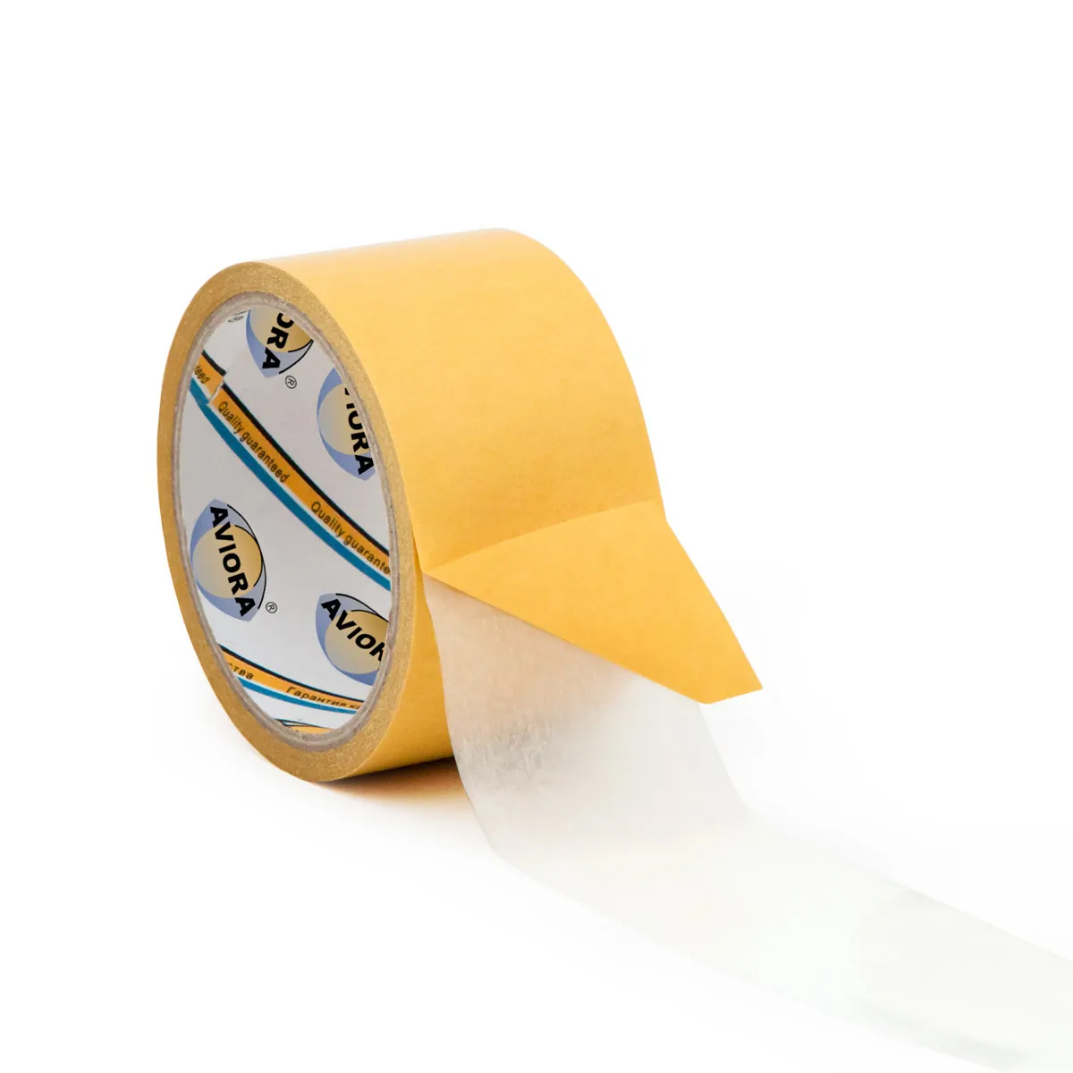 Лента клейкая двусторонняя 50 мм x 10 м (шелковая бумага) белая (1/36) "aviora" 303-009