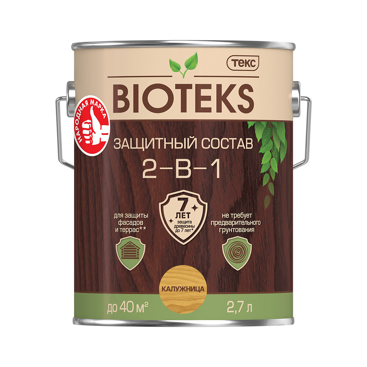 Биотекс калужница  2,7 л (1/6) защитный состав  2 в 1 "bioteks"