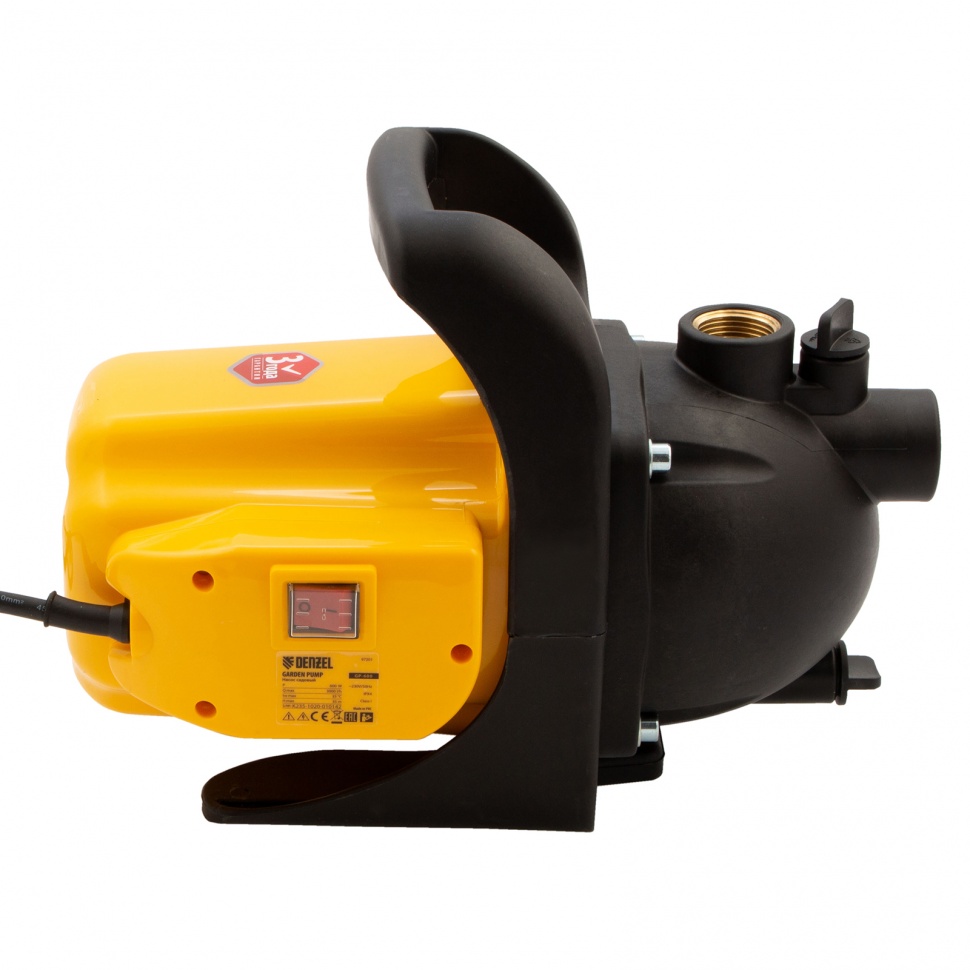 Садовый поверхностный насос GP 600, 600 Вт, 3000 л/ч, подъем 35 м, пластик Denzel (97201)