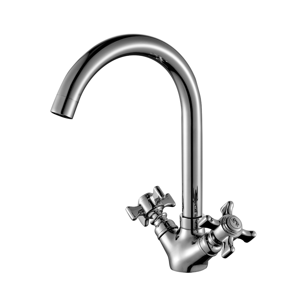 Смеситель для кухни  z02-71  высокий поворотн. излив, двухвентильный (1/12) "rossinka"