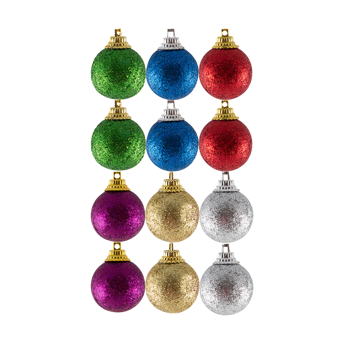 Шары новогодние "шарики" набор 12 шт, d-3 см разноцв. (1/50/500) "волшебная страна"