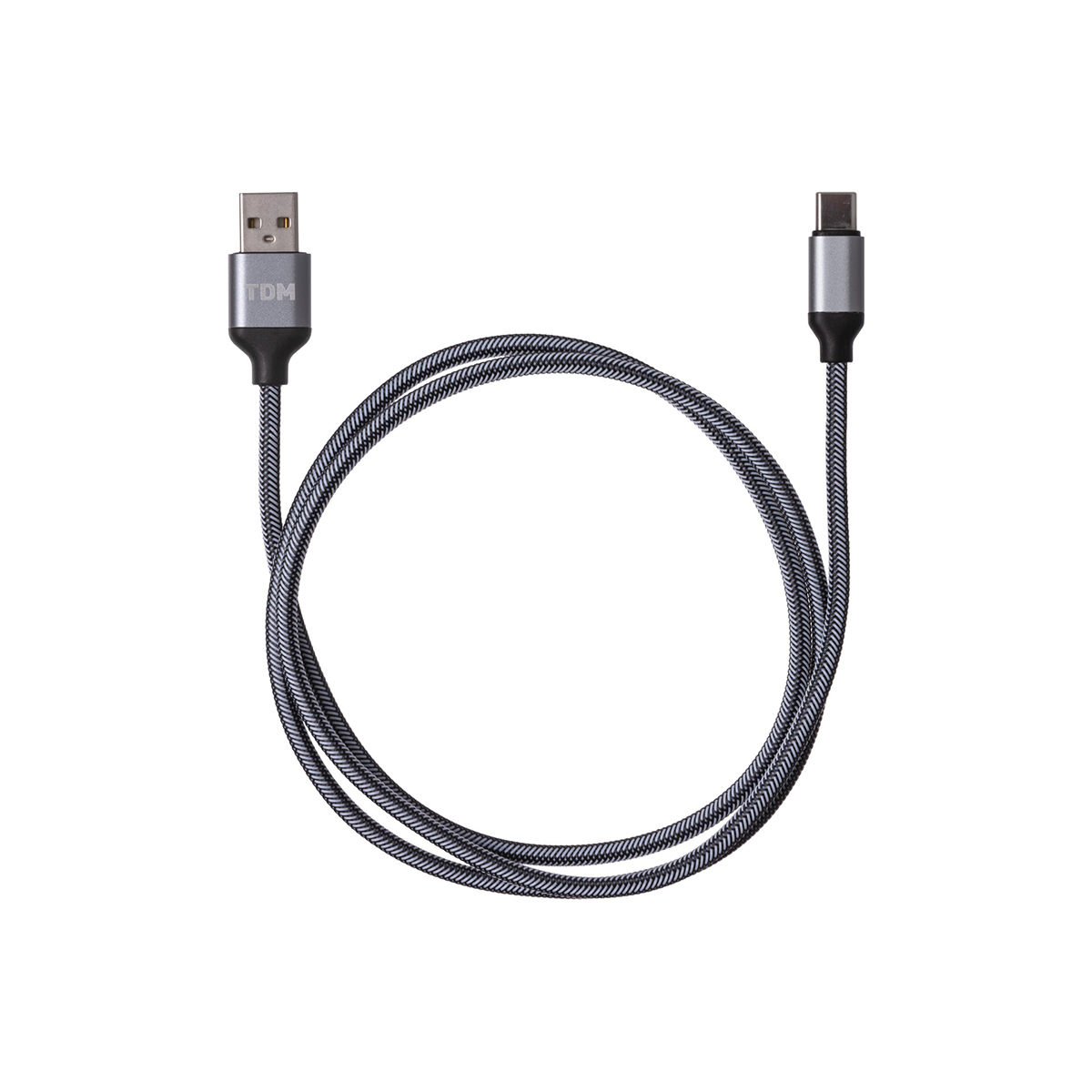 Кабель дк-11 usb-usb type-c 1 м в тканевой оплетке (серый) (1/200) tdm sq1810-0311