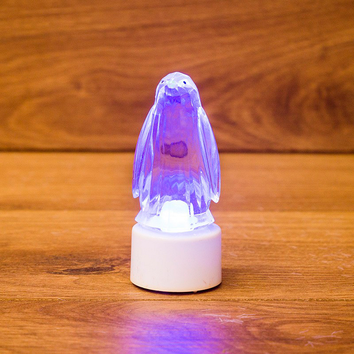 Фигурка светодиод. "пингвин кристалл" на подставке, разноцв. (1/96) "neon-night" 501-052