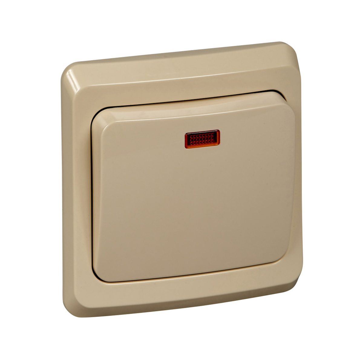Выключатель "этюд" 1 кл. с индикатором 10а, кремовый (1/20/120) "schneider"