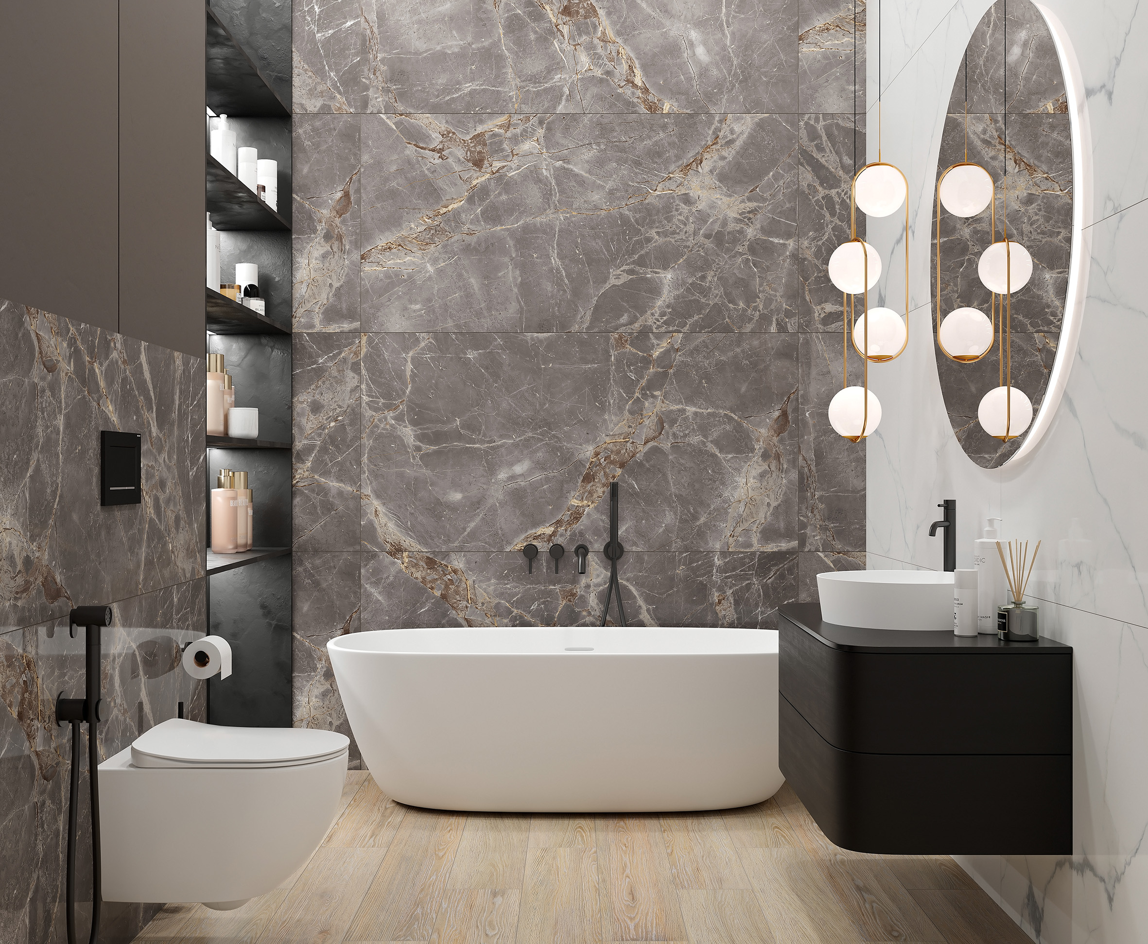 Nebula grey керамогранит полированный 80x80