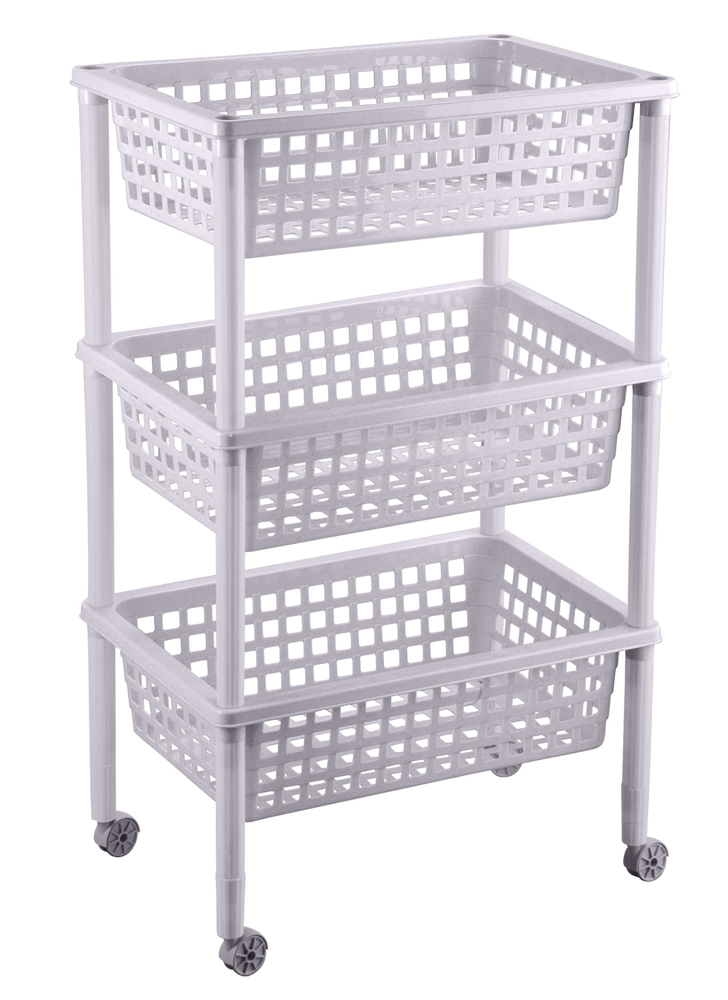 Этажерка "элиза" 3 корзины 420*290*730 мм (светло-серый) (1/4) "бытпласт"
