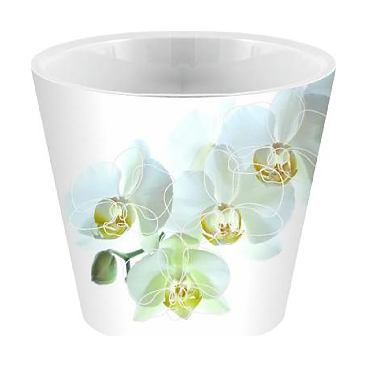 Горшок для цветов "london orchid deco" d 160 мм/1,6 л (белая орхидея) (1/16) "ingreen"  ing6196бл
