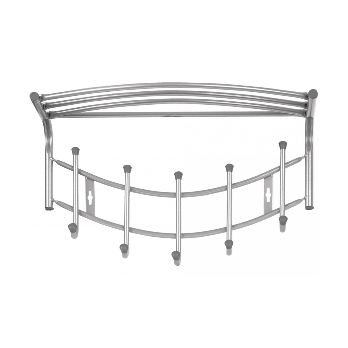 Вешалка настенная с полкой (5 крюч.) "haushalt" нвн1/sl (серый) 52,5 х 30 х 23,5 см (1/5) "ника"